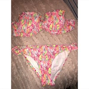 Victoria’s Secret Bandeau confetti colorful bikini